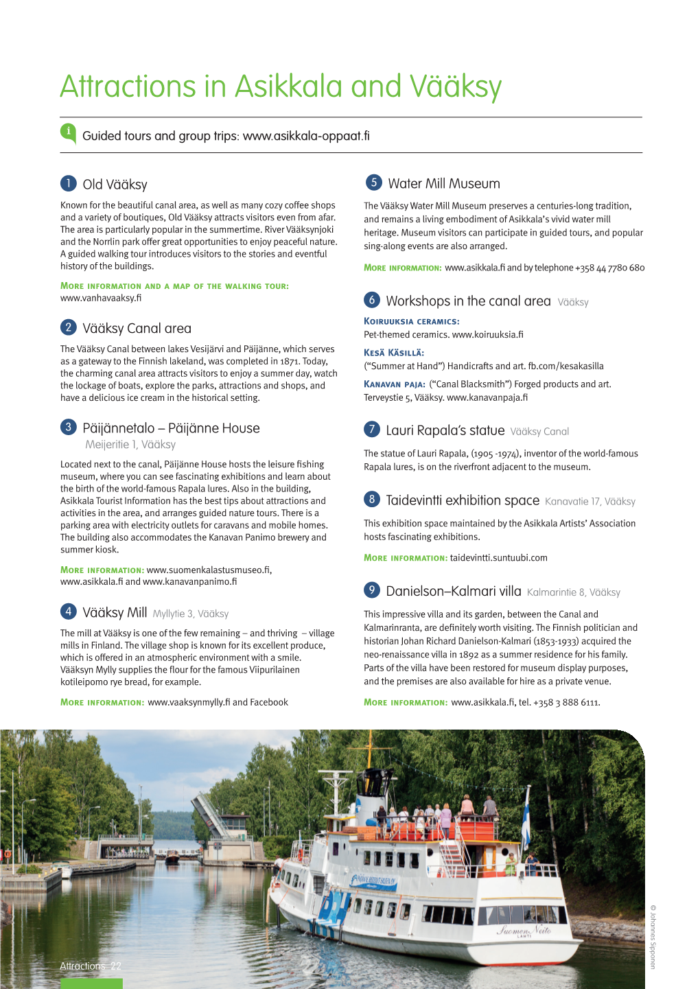 Attractions in Asikkala and Vääksy