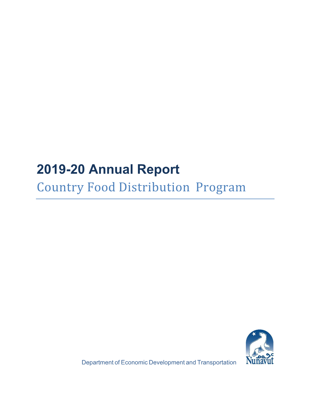 2019-20 Annual Report Country Food Distribution Program