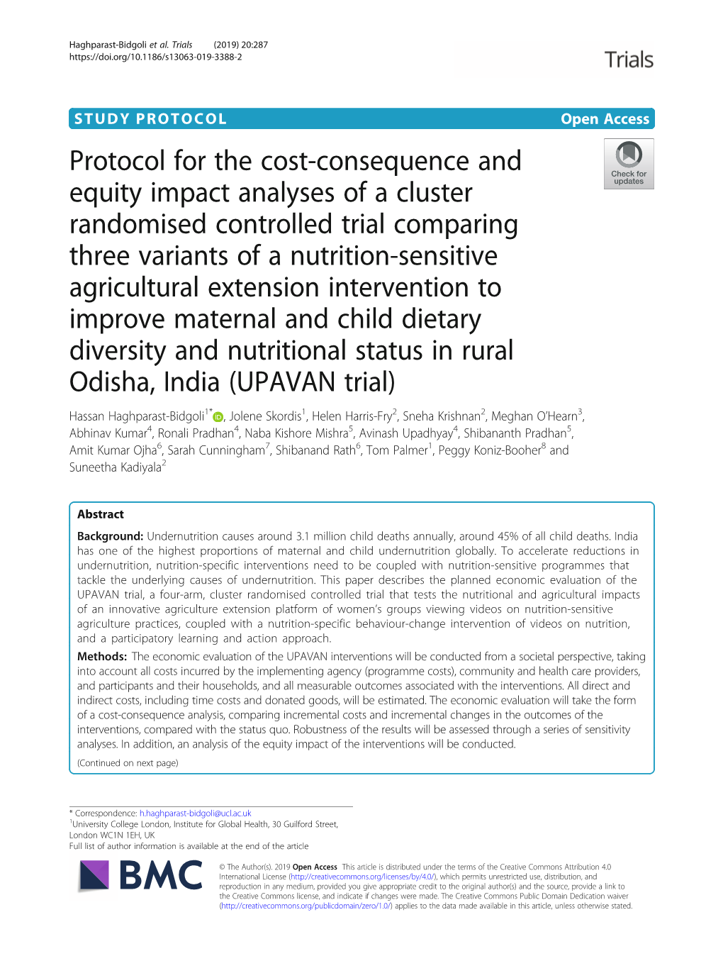 Protocol for the Cost-Consequence and Equity Impact Analyses of a Cluster