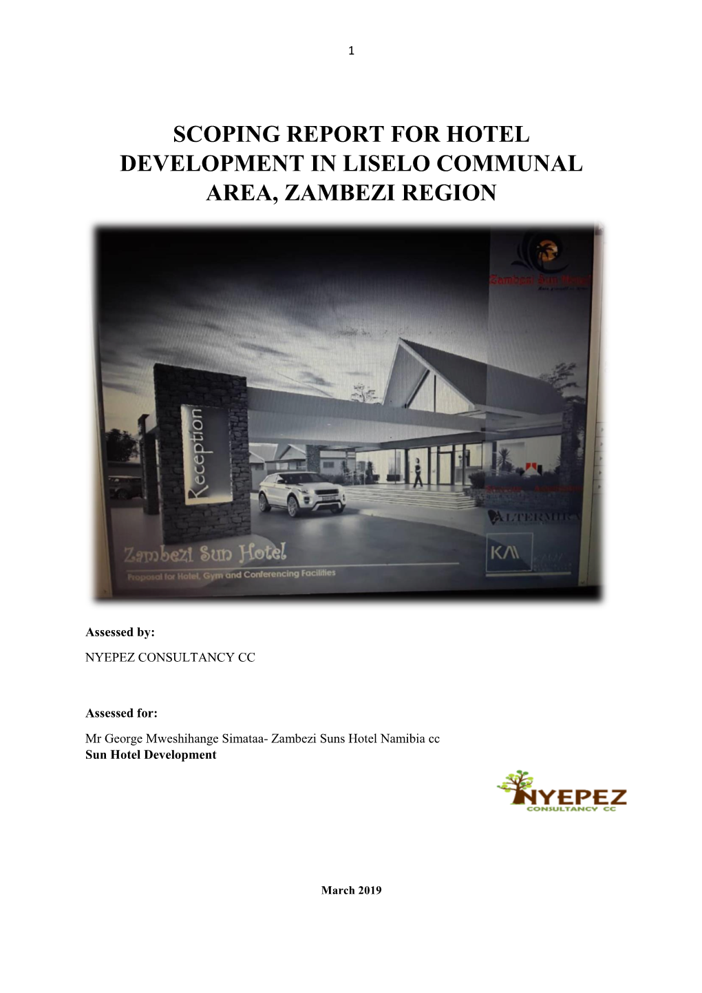 Scoping Report for Hotel Development in Liselo Communal Area, Zambezi Region