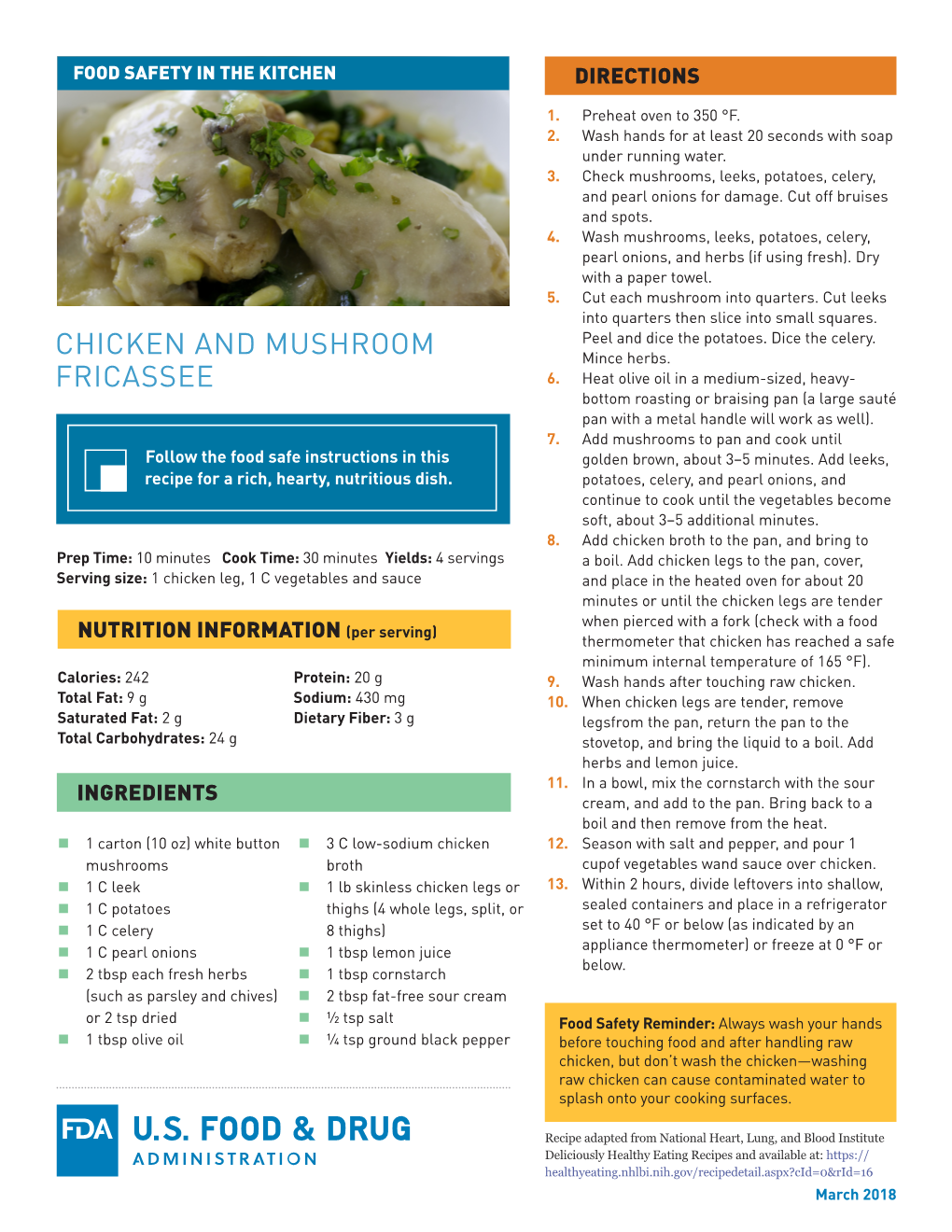 Chicken and Mushroom Fricassee