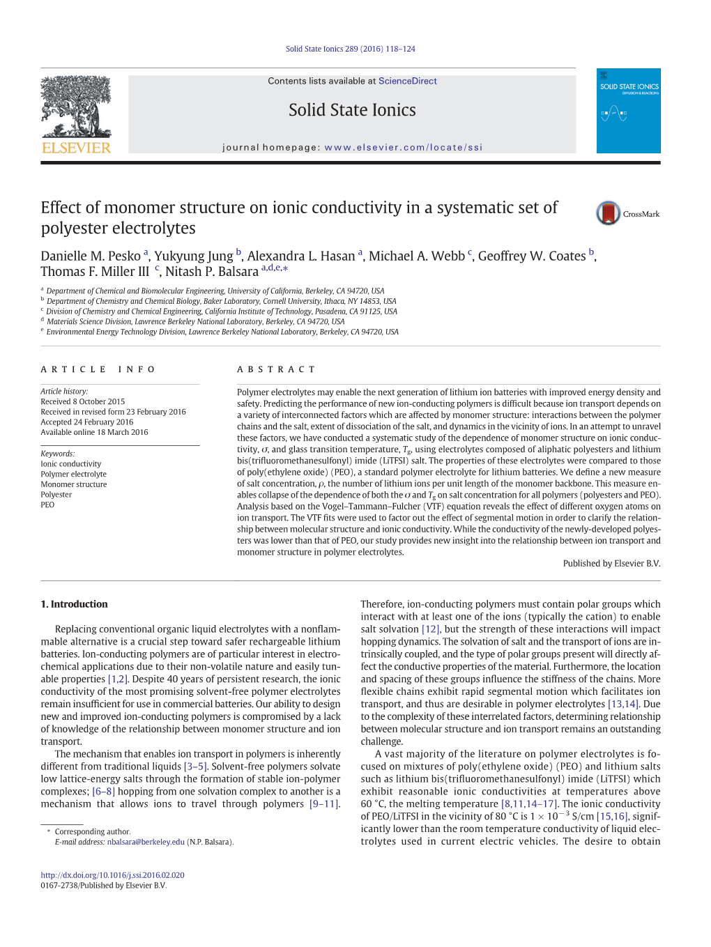 Effect of Monomer Structure on Ionic Conductivity in a Systematic Set of Polyester Electrolytes