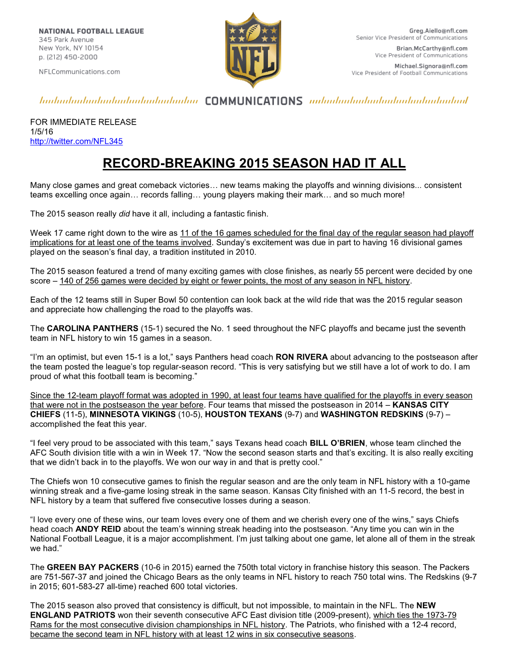 Record-Breaking 2015 Season Had It All