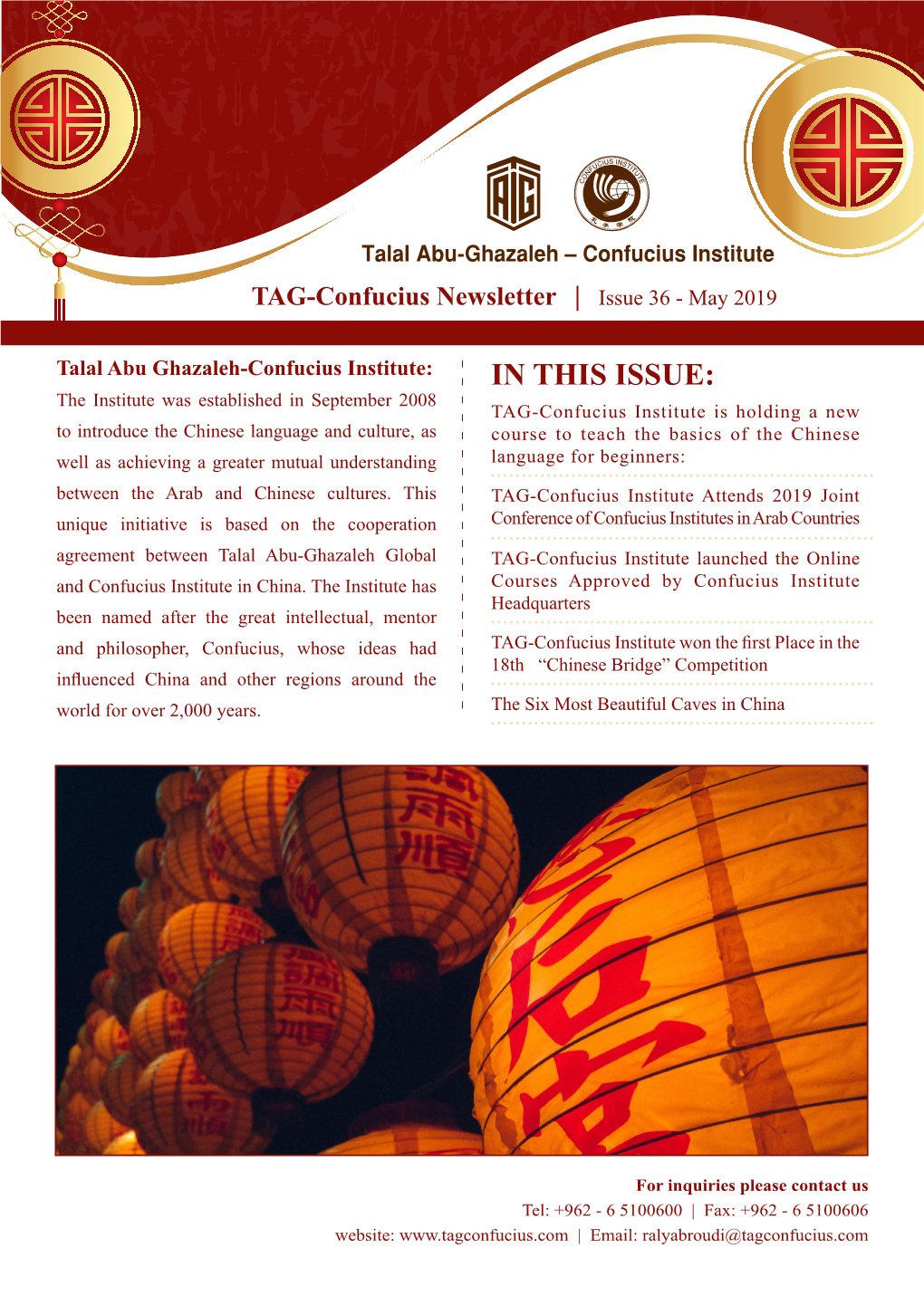 TAG-Confucius Newsletter | Issue 36 - May 2019