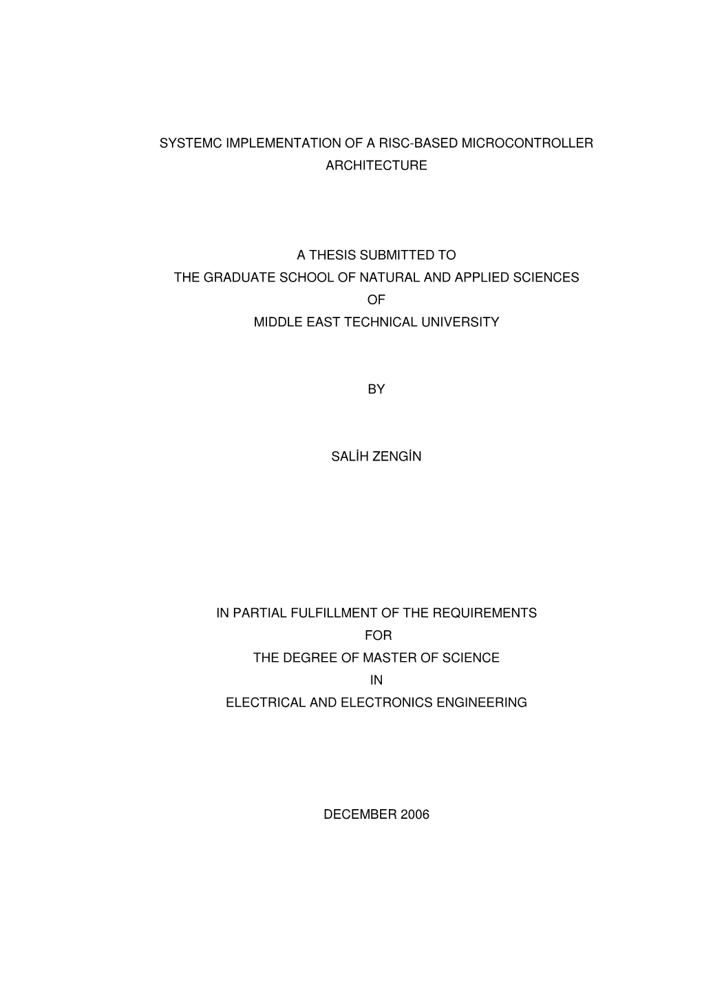 Systemc Implementation of a Risc-Based Microcontroller Architecture