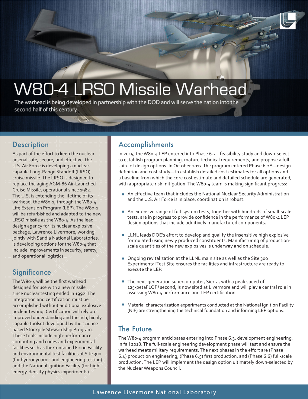 W80-4 LRSO Missile Warhead