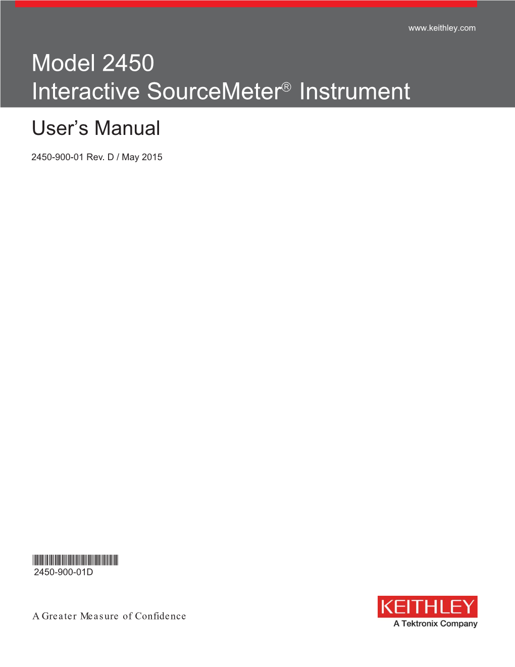 Model 2450 Interactive Sourcemeter® Instrument User's Manual