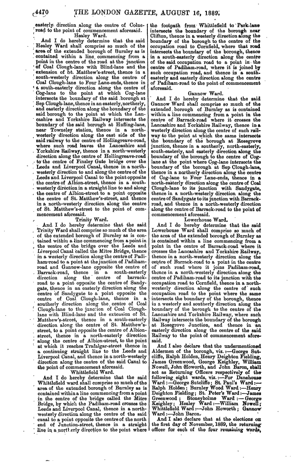 THE LONDON GAZETTE, AUGUST 16, 1889I