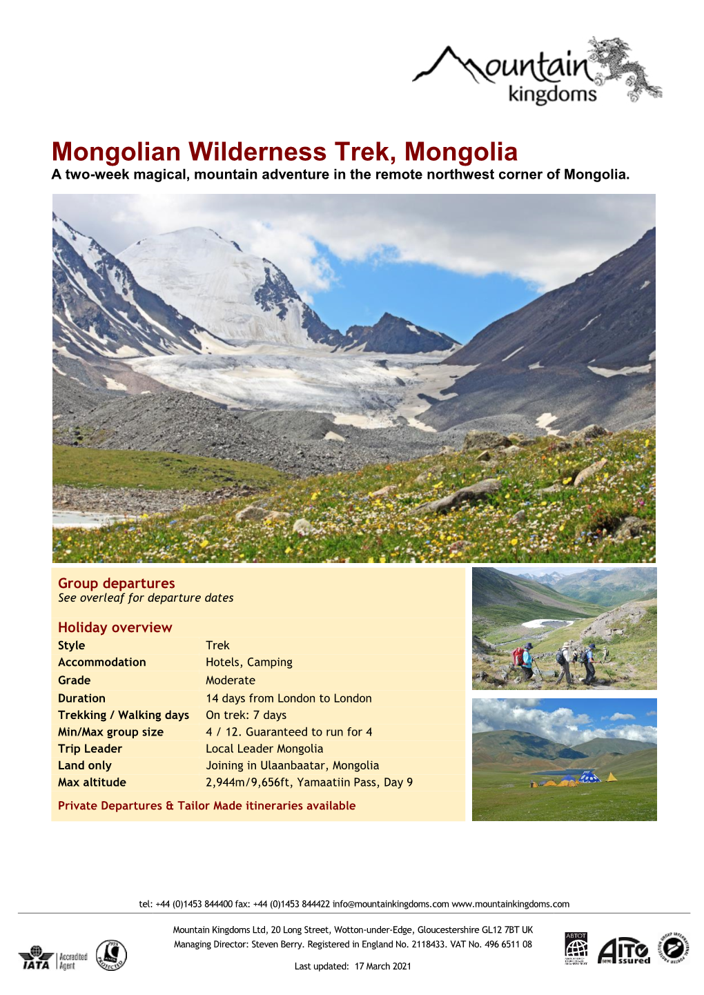 2021 Mongolian Wilderness Trek