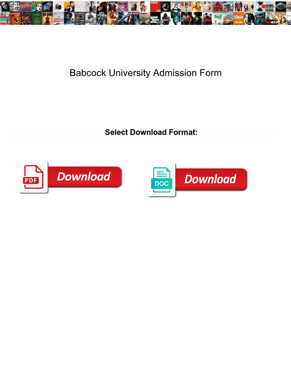 Babcock University Admission Form