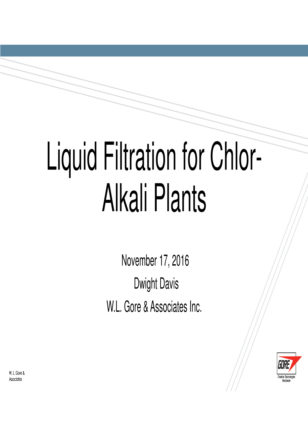 Liquid Filtration for Chlor- Alkali Plants