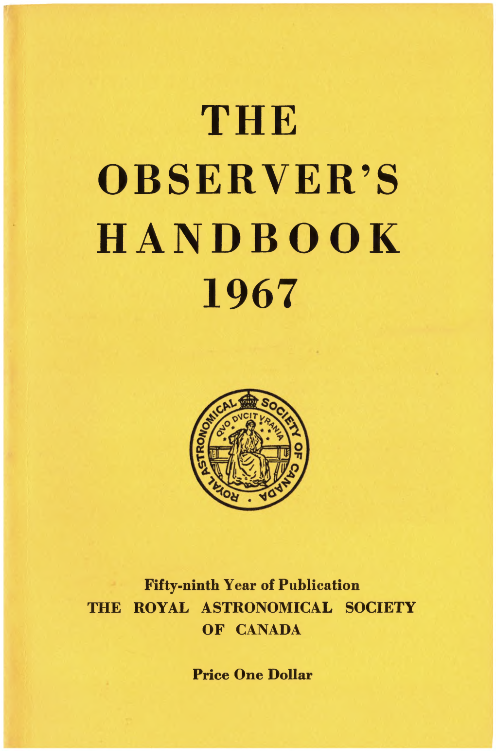 Observer's Handbook 1967