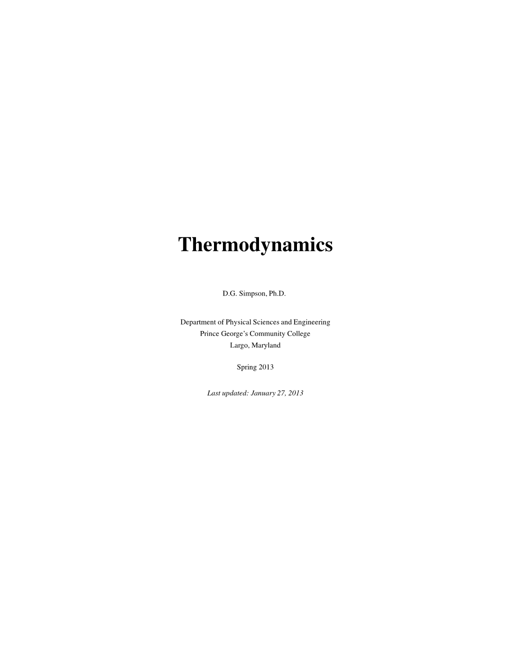 Thermodynamics