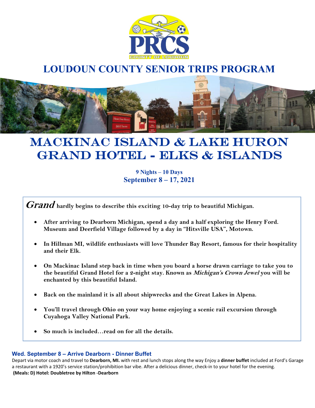 Mackinac Island & Lake Huron Grand Hotel