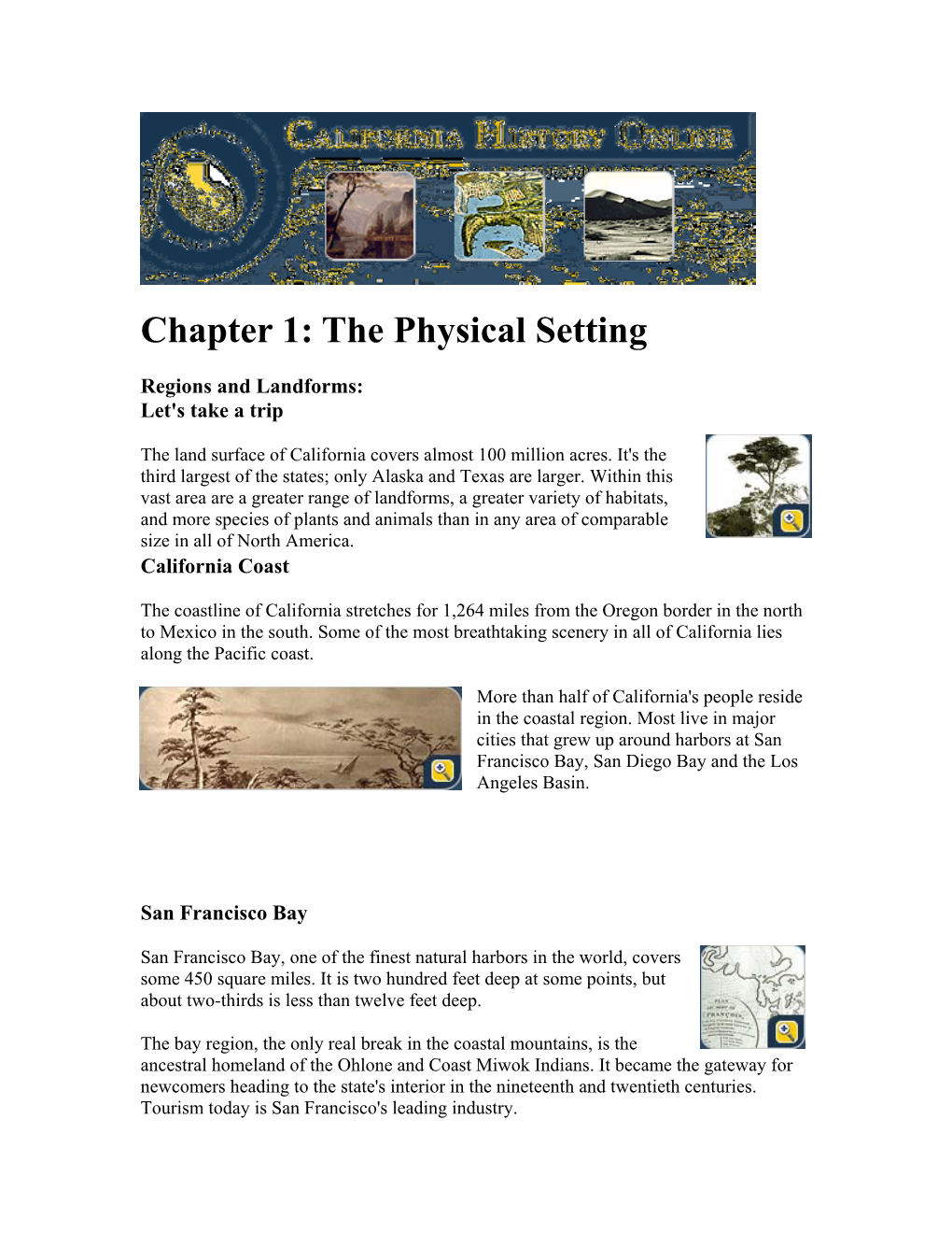 California History Online | the Physical Setting