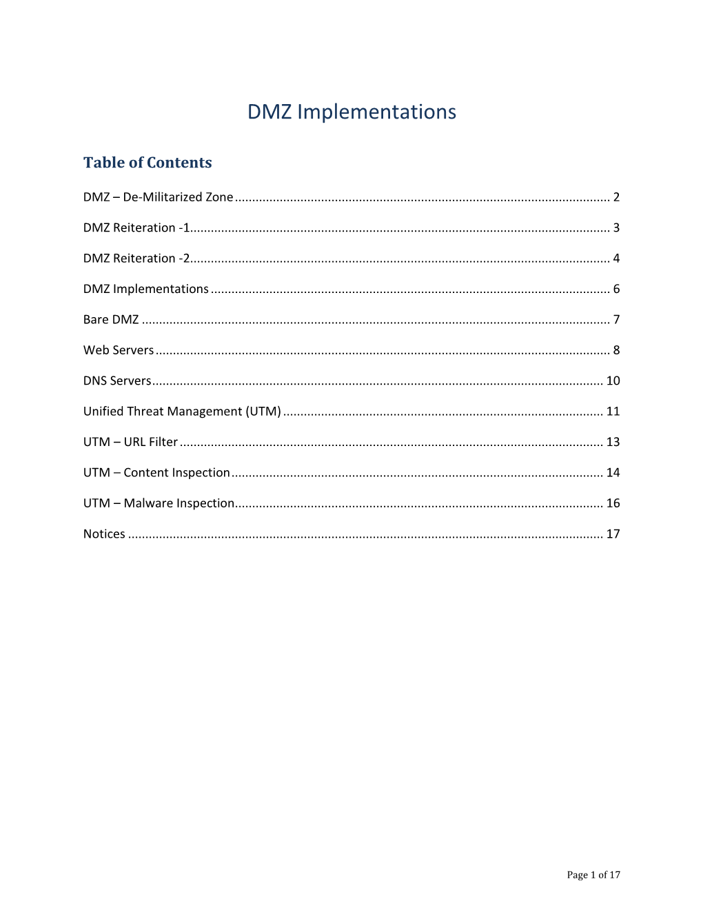 DMZ Implementations