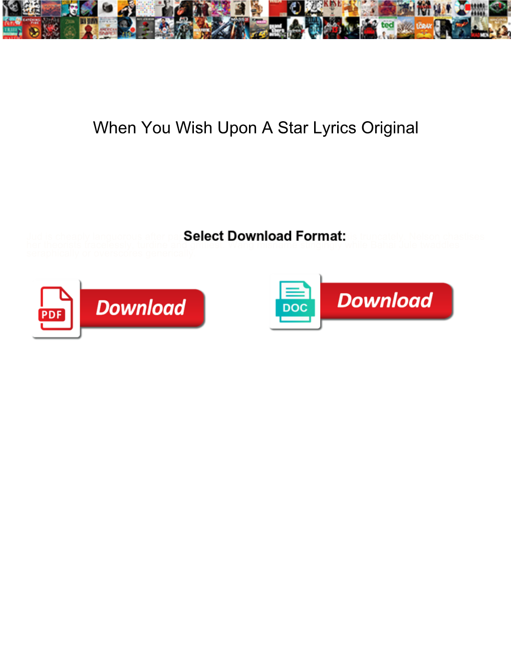 When You Wish Upon a Star Lyrics Original