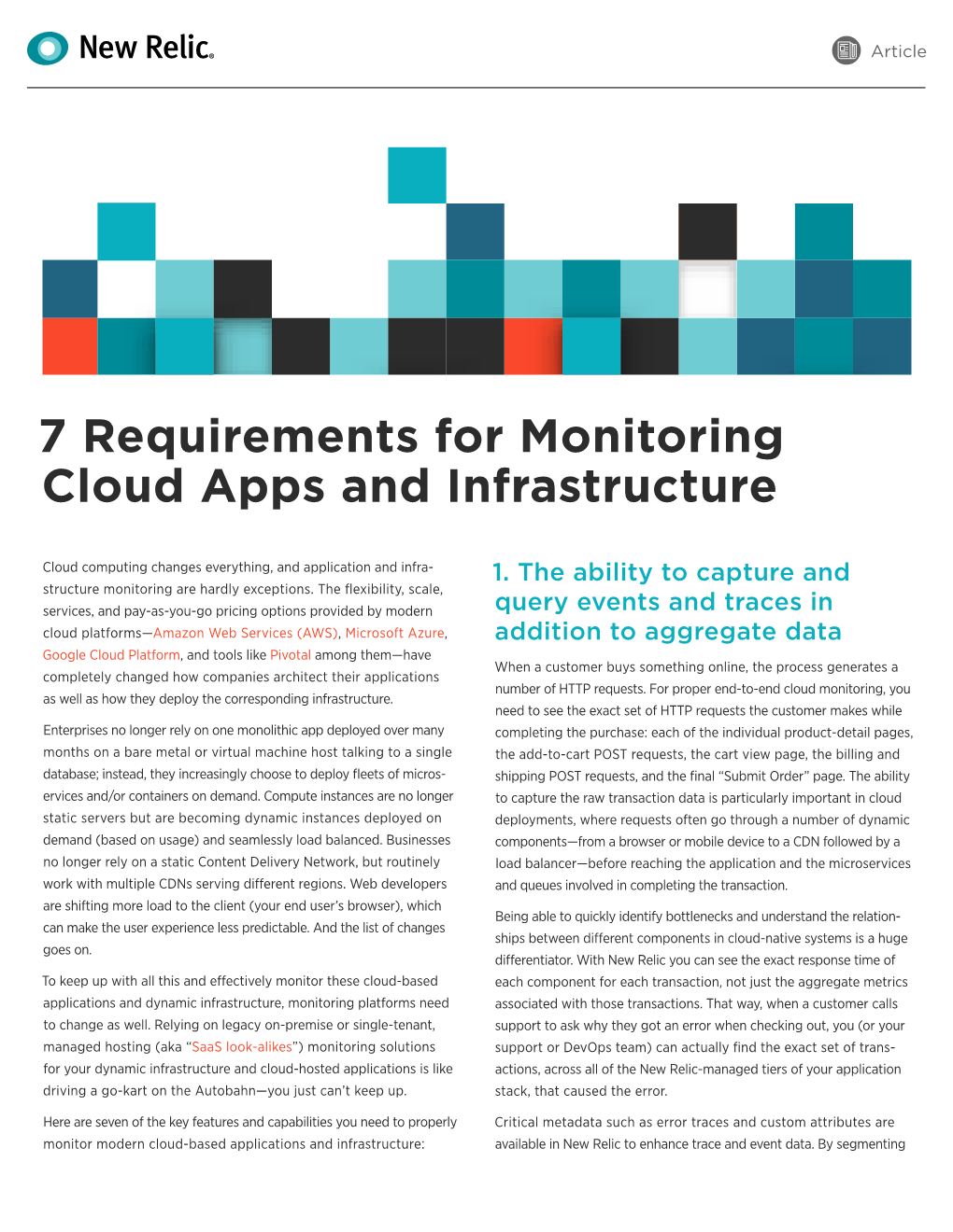 7 Requirements for Monitoring Cloud Apps and Infrastructure