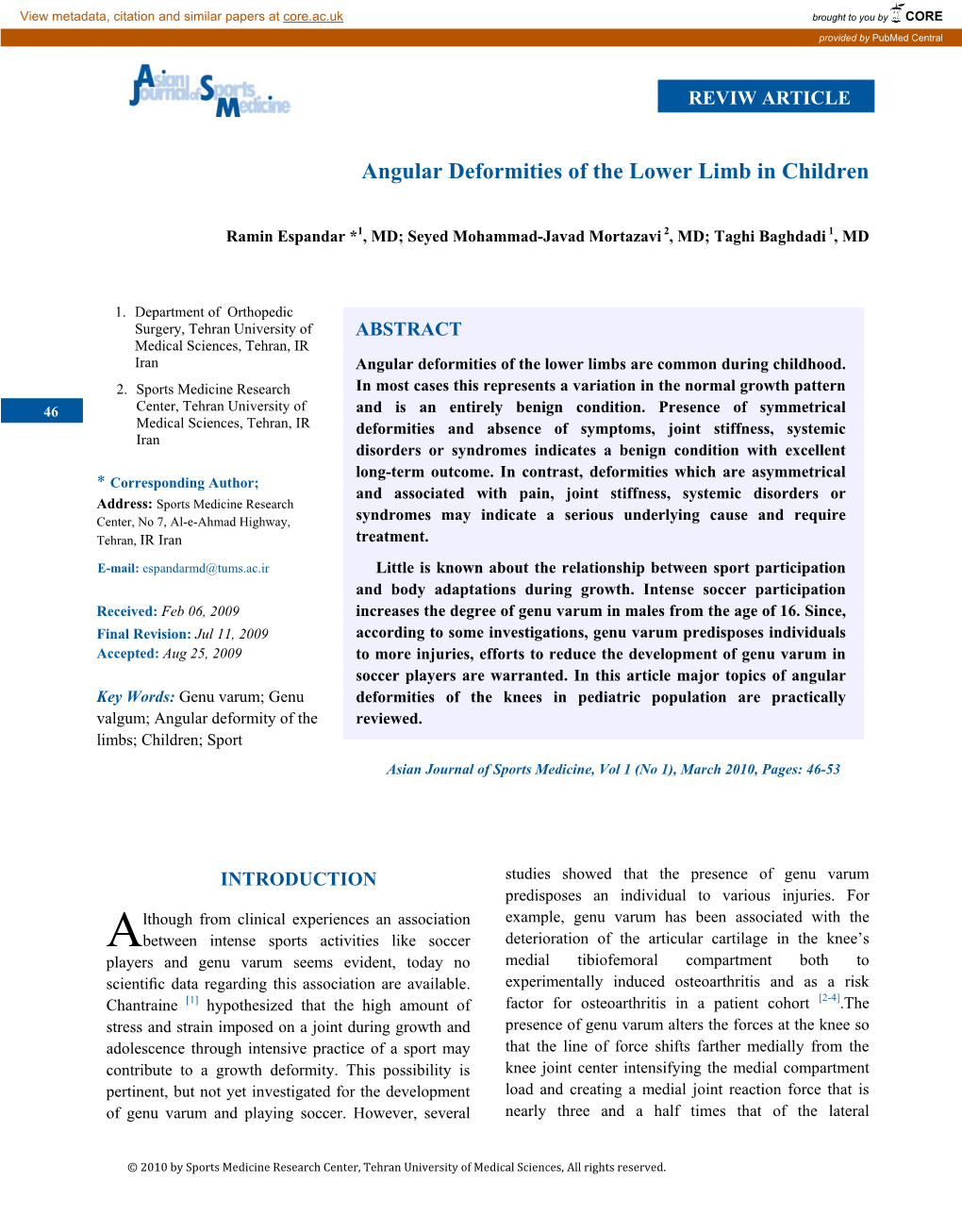 Angular Deformities of the Lower Limb in Children