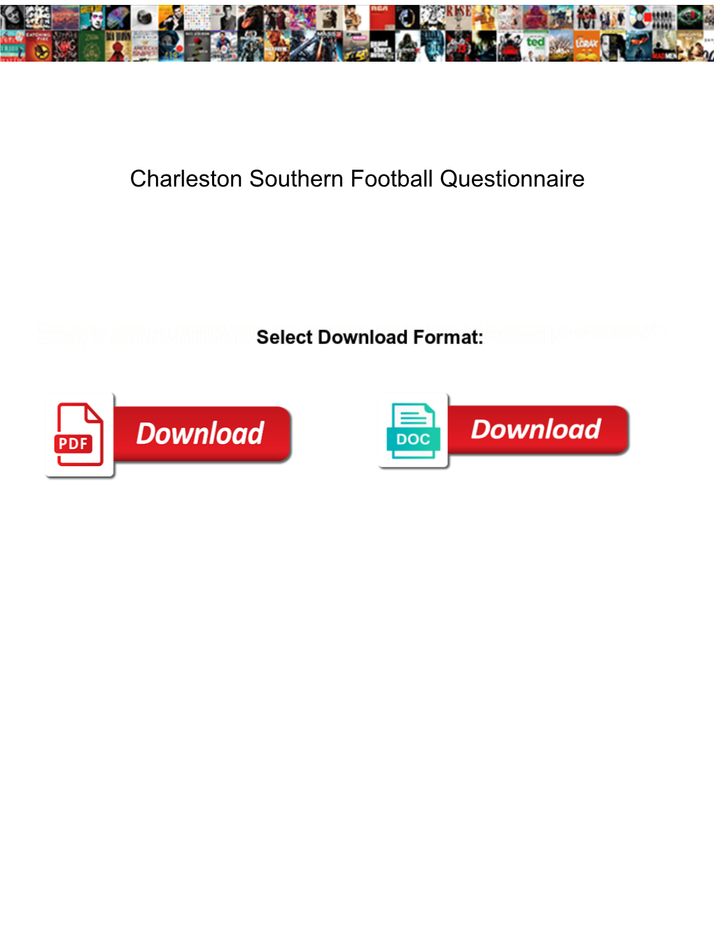 Charleston Southern Football Questionnaire