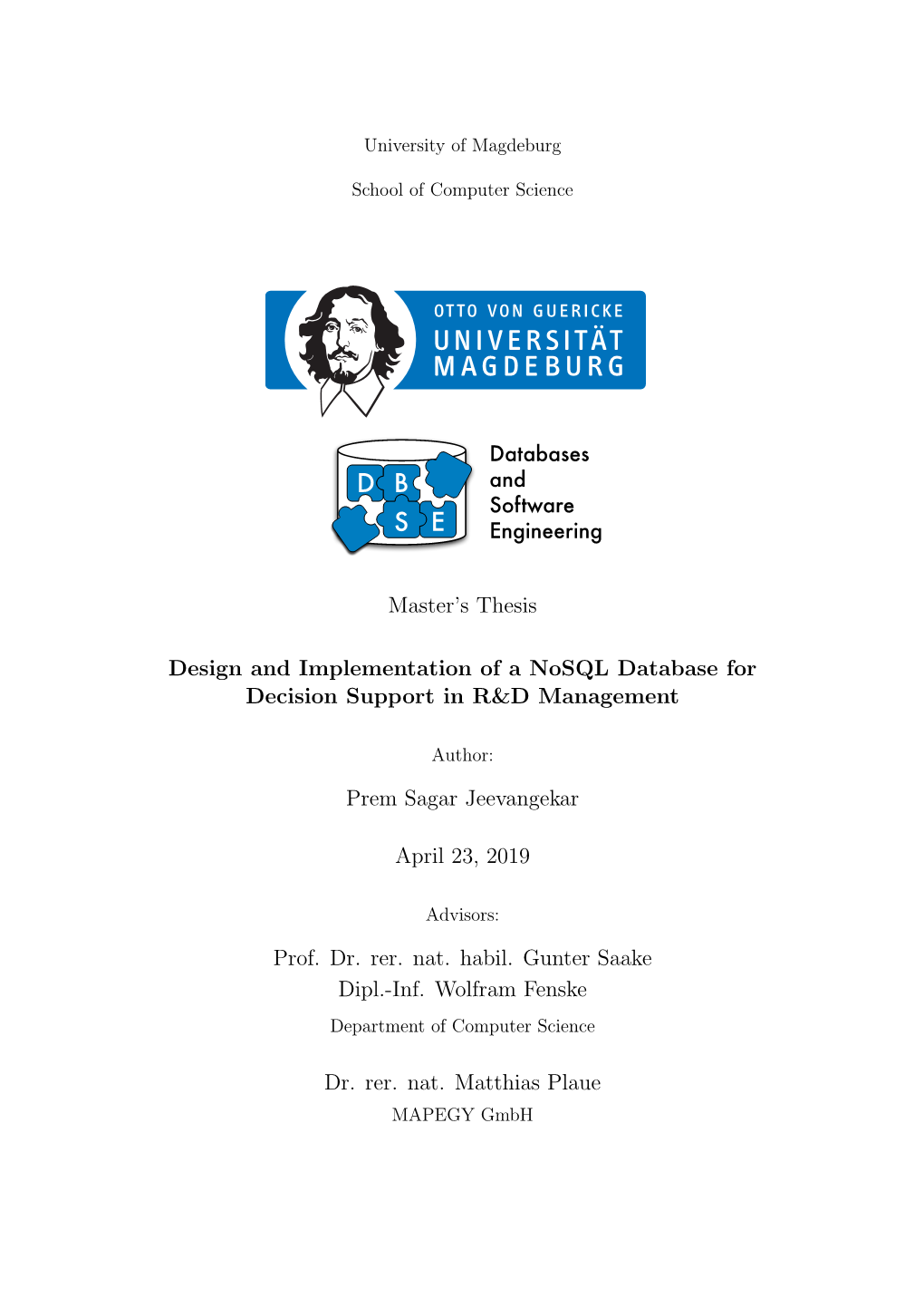 Design and Implementation of a Nosql Database for Decision Support in R&D Management