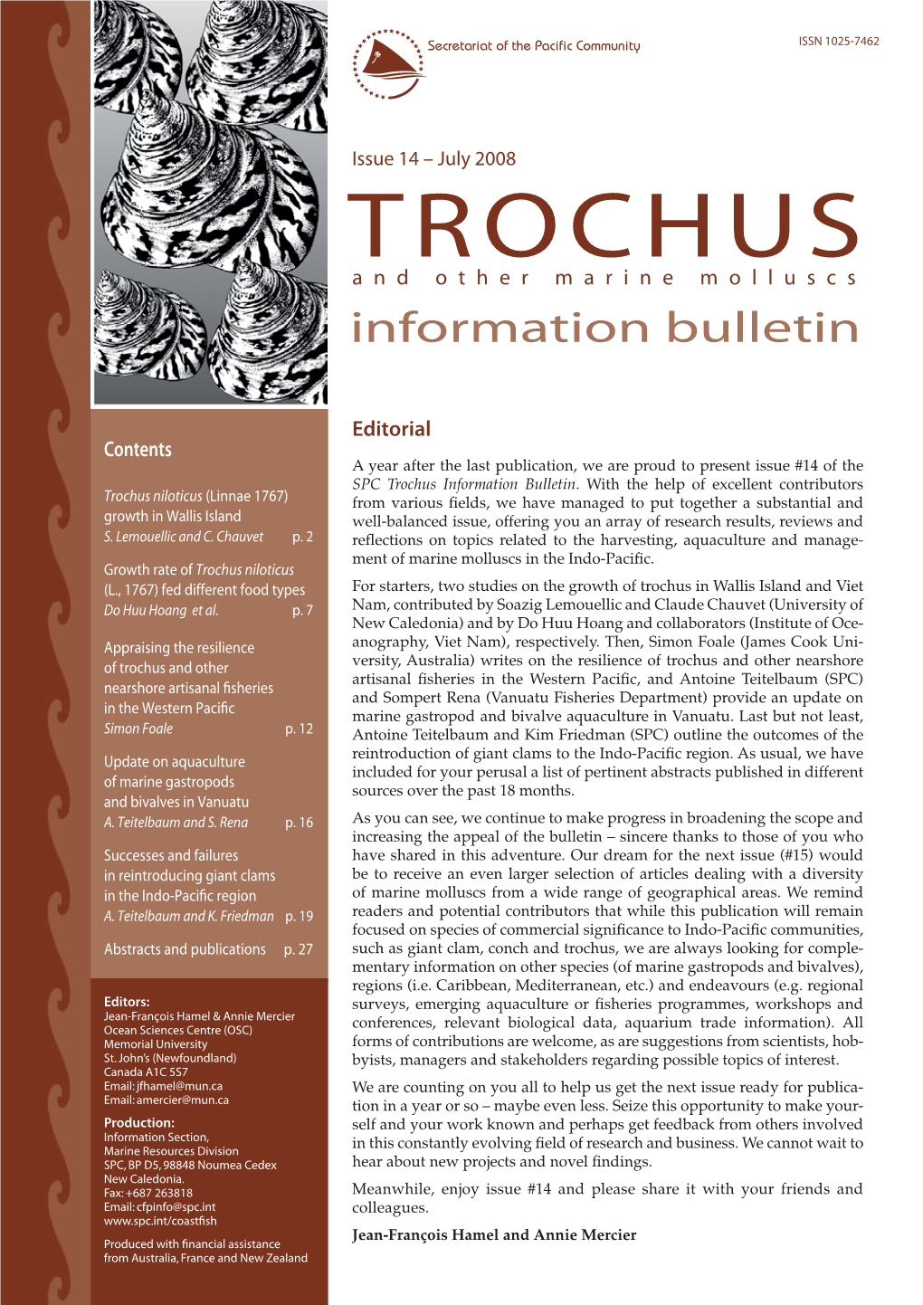 SPC Trochus Information Bulletin