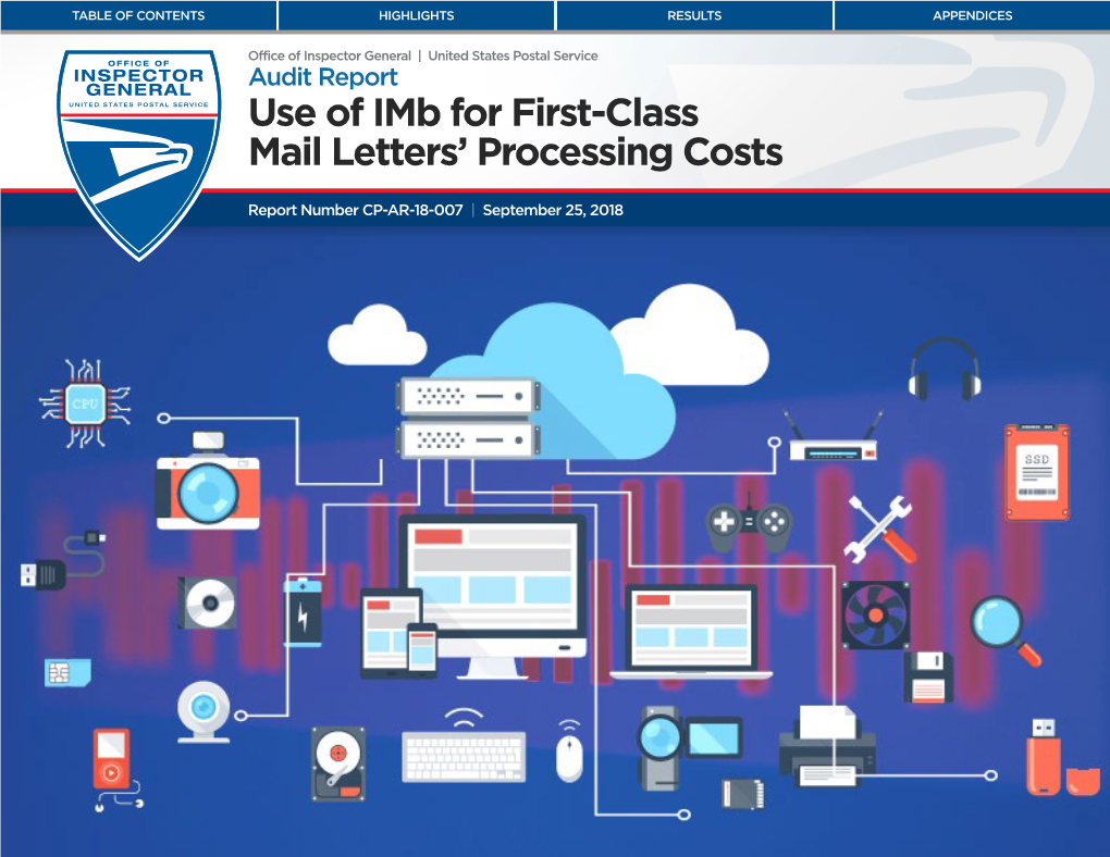 Use of Imb for First-Class Mail Letters' Processing Costs. Report Number