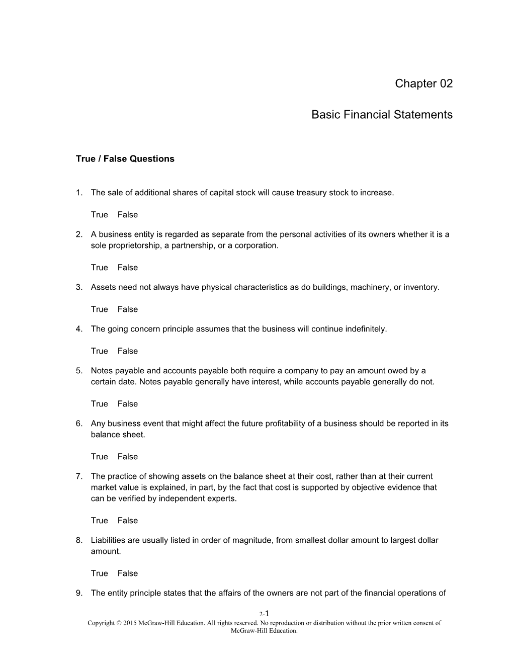 Basic Financial Statements