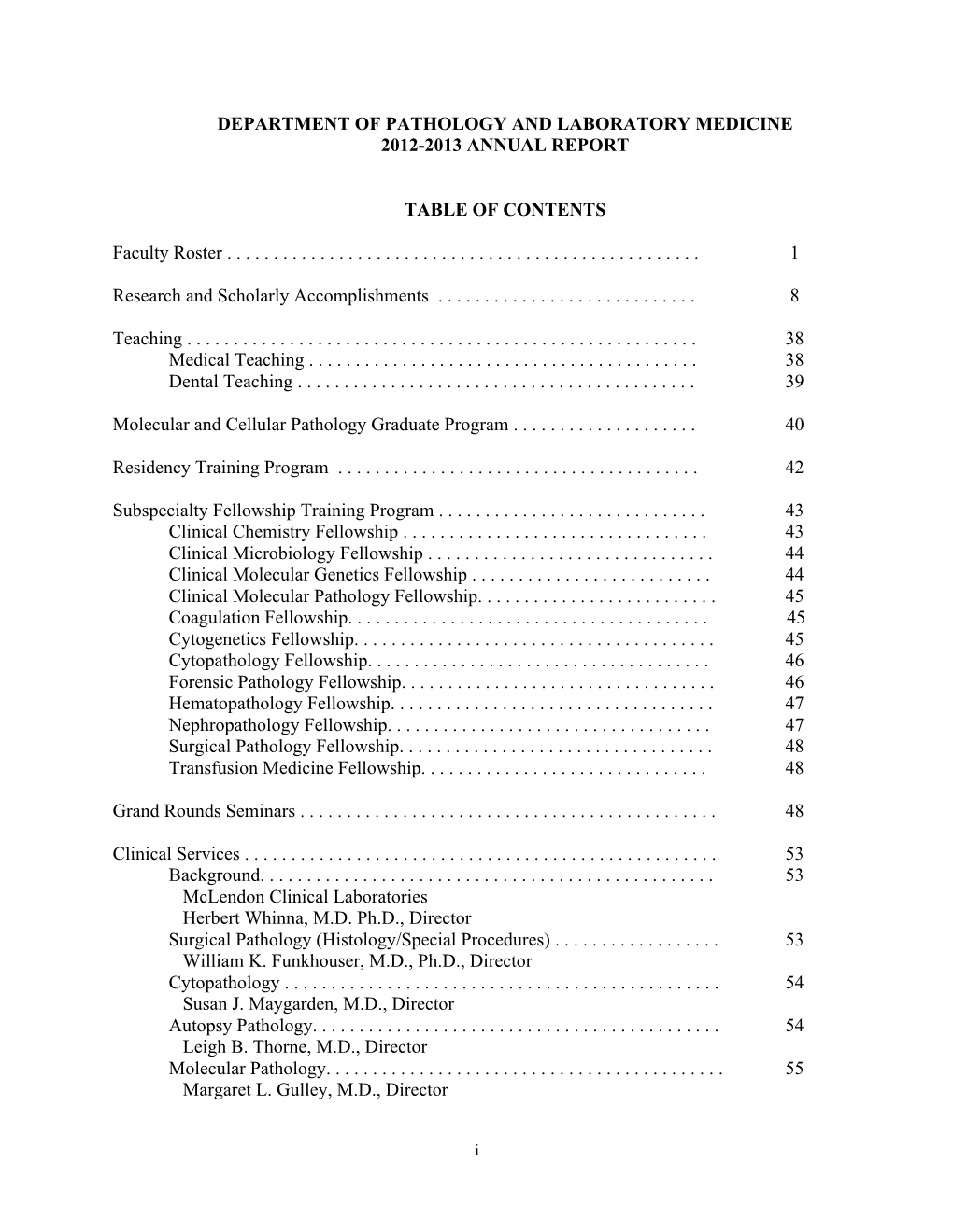 Department of Pathology and Laboratory Medicine 2012-2013 Annual Report