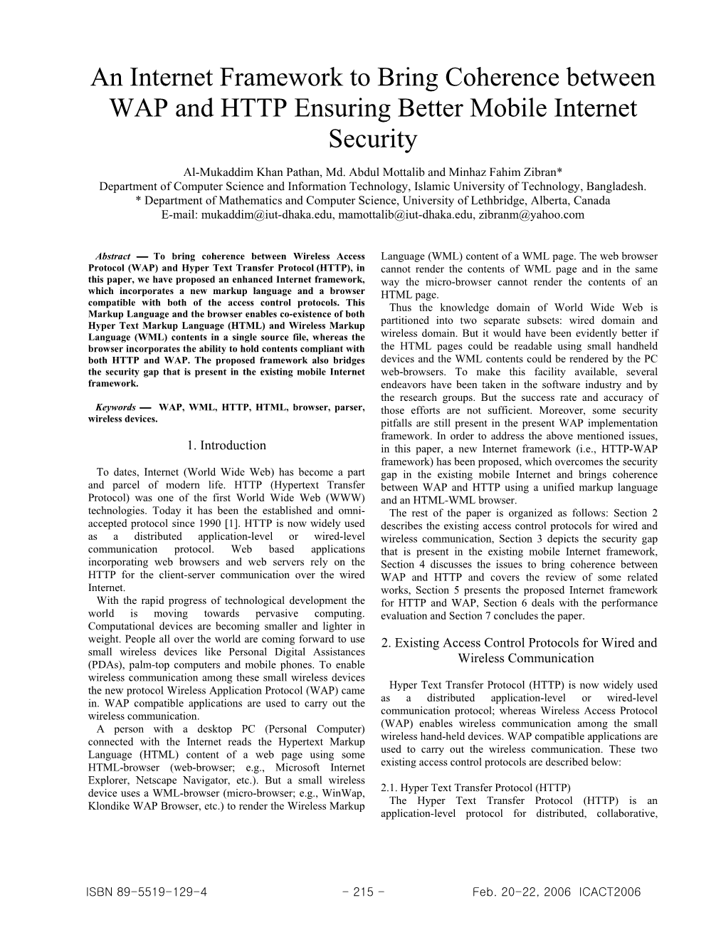 An Internet Framework to Bring Coherence Between WAP and HTTP Ensuring Better Mobile Internet Security