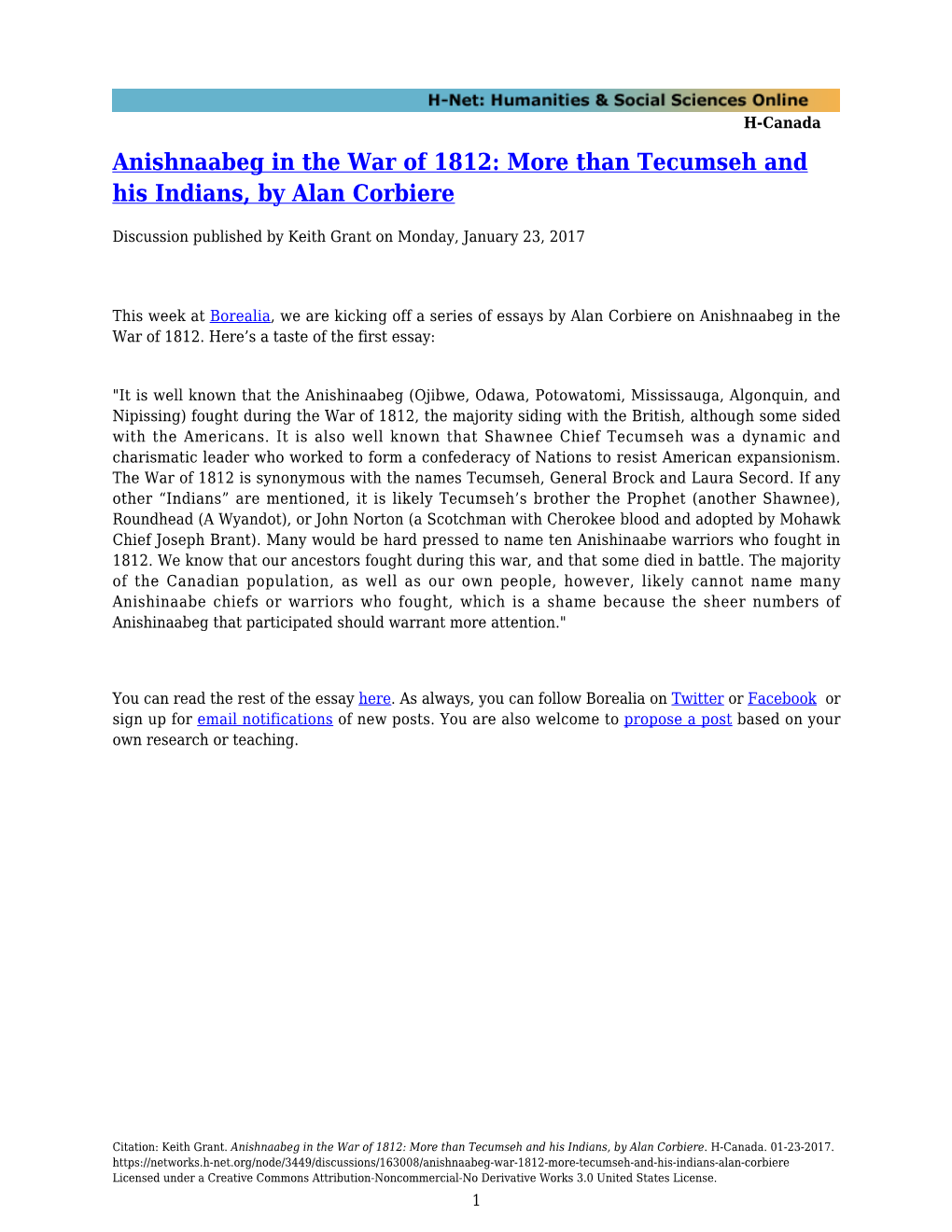 Anishnaabeg in the War of 1812: More Than Tecumseh and His Indians, by Alan Corbiere