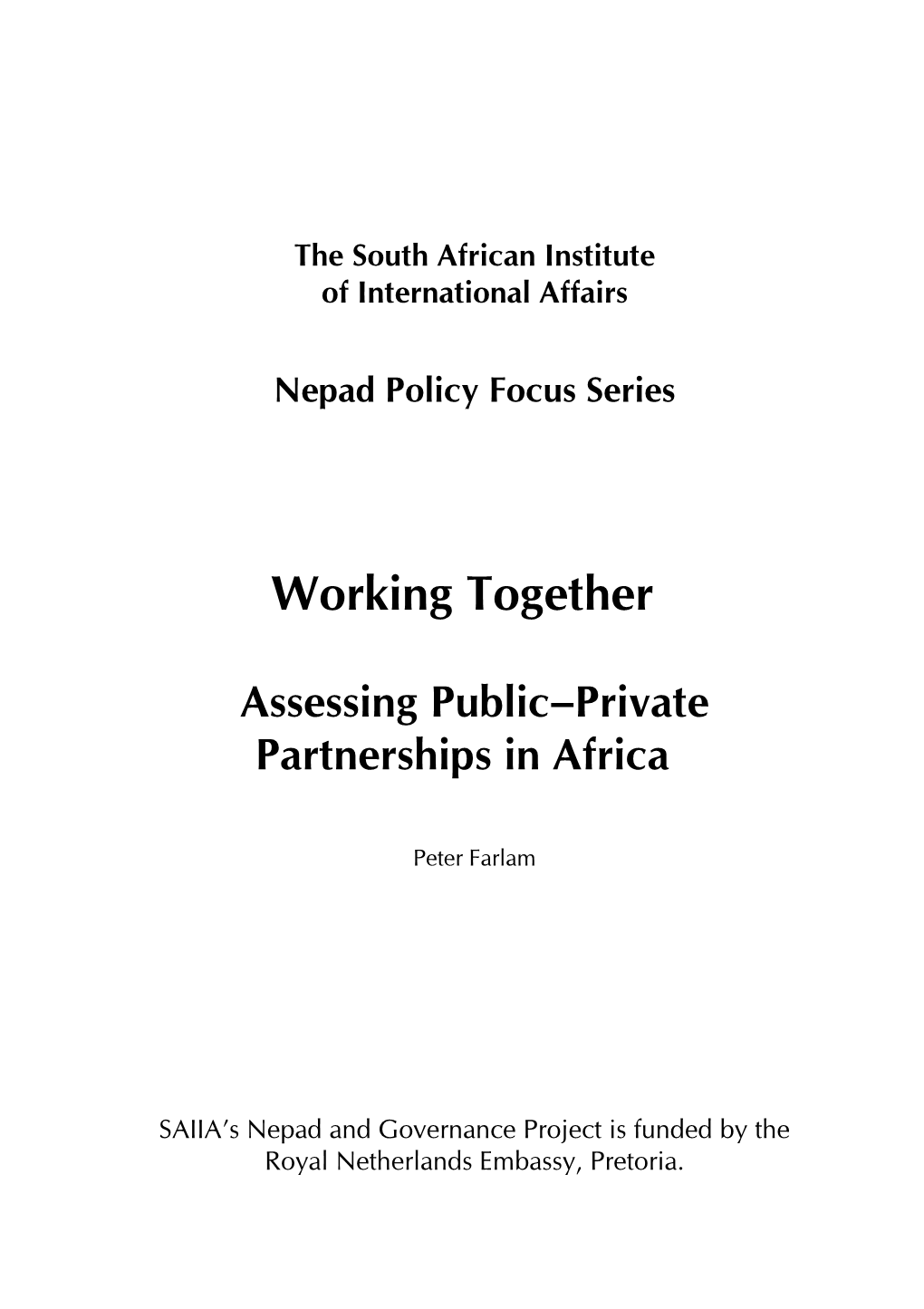 Public-Private Partnerships in Africa