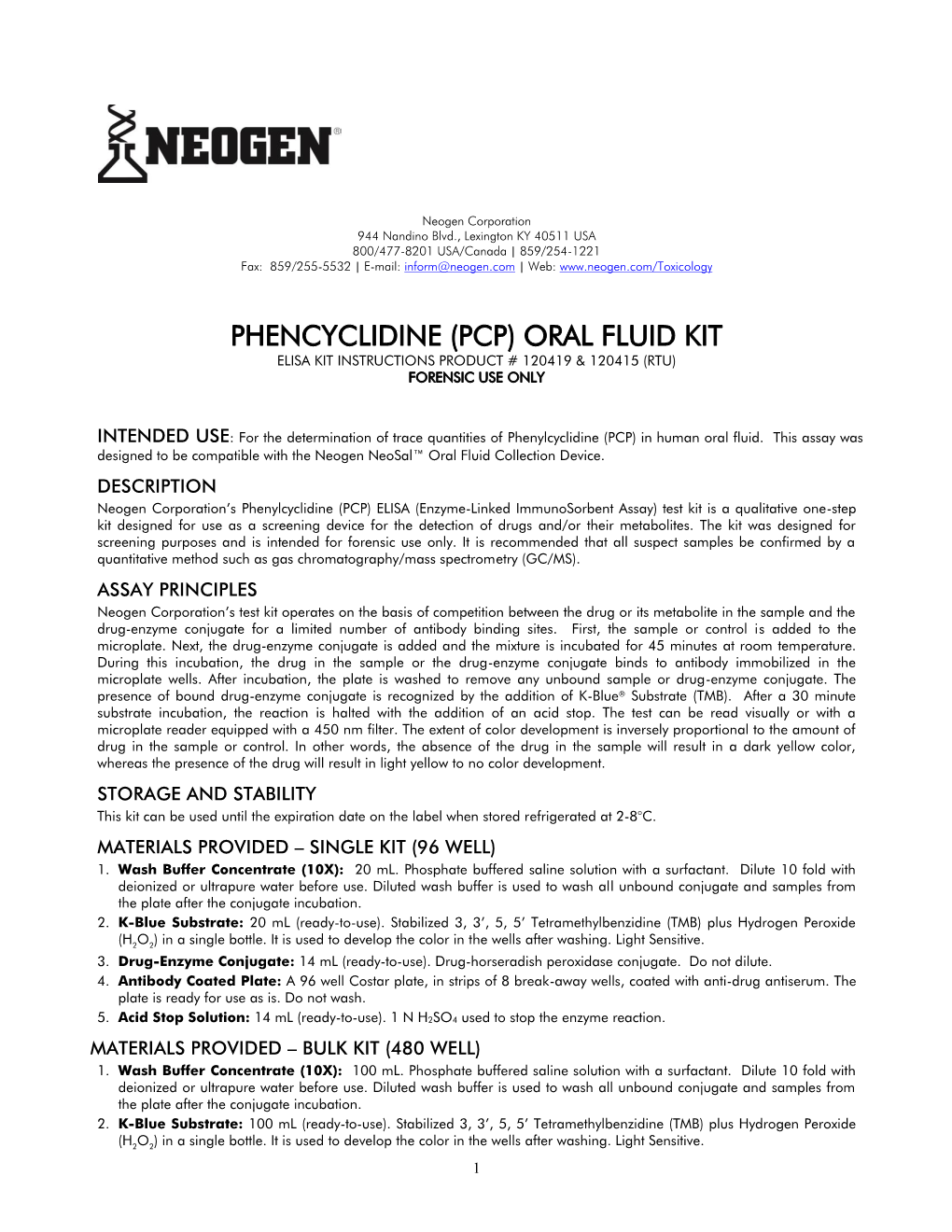 PCP Oral Fluid