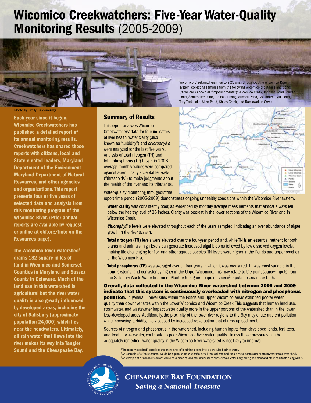 Wicomico Creekwatchers: Five-Year Water-Quality Monitoring Results (2005-2009)