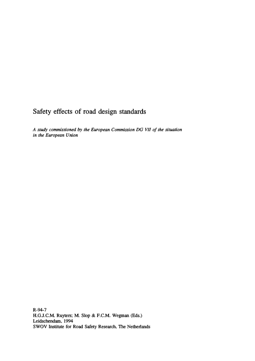 Safetyeffects of Road Design Standards