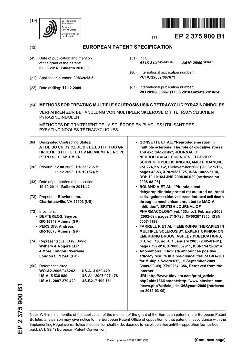 Methods for Treating Multiple Sclerosis Using