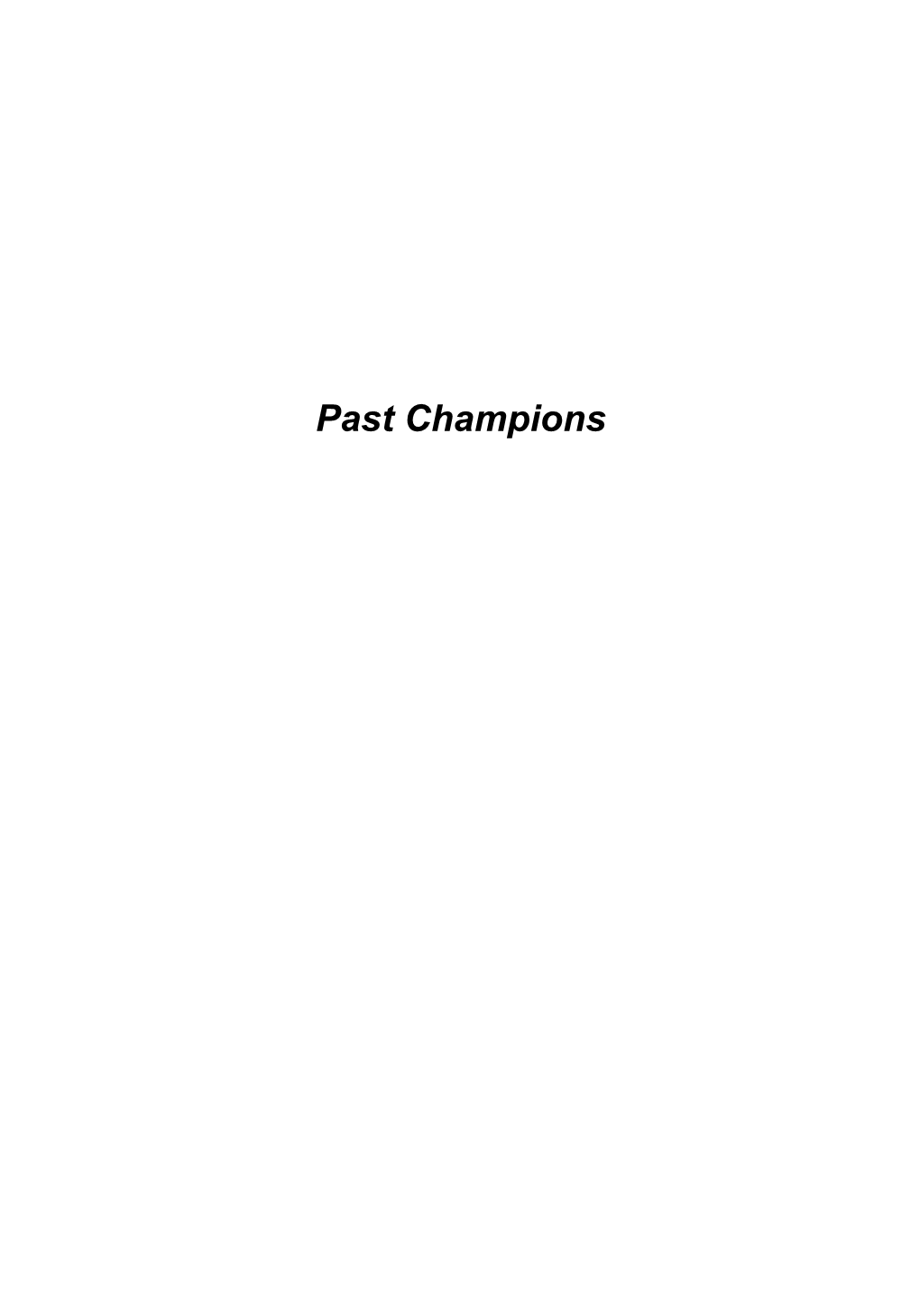 Past Champions