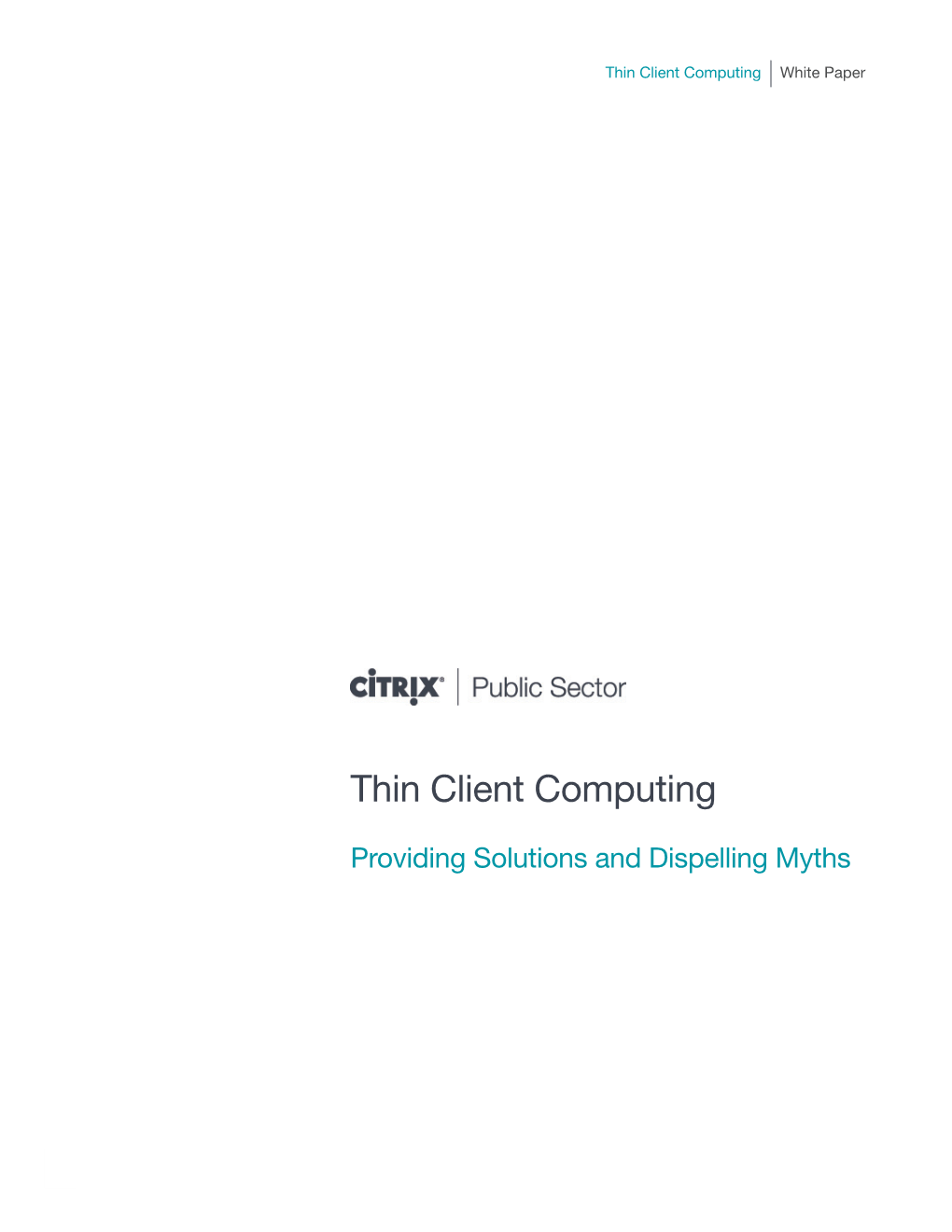 Thin Client Computing White Paper