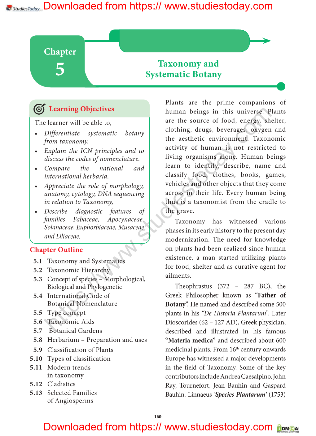 Taxonomy and Systematic Botany Chapter 5