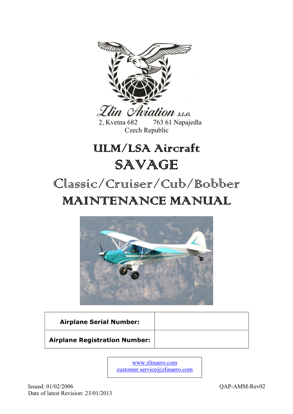 SAVAGE Classic/Cruiser/Cub/Bobber MAINTENANCE MANUAL