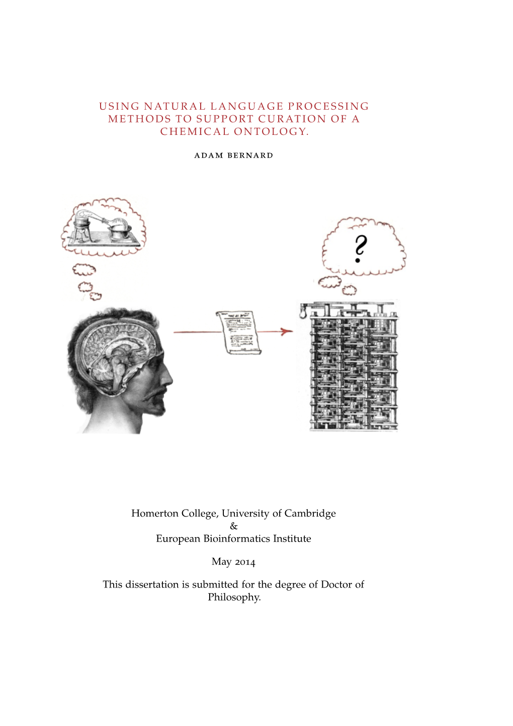 Using Natural Language Processing Methods to Support Curation of a Chemical Ontology., Doctor of Philosophy, May 2014 DECLARATION