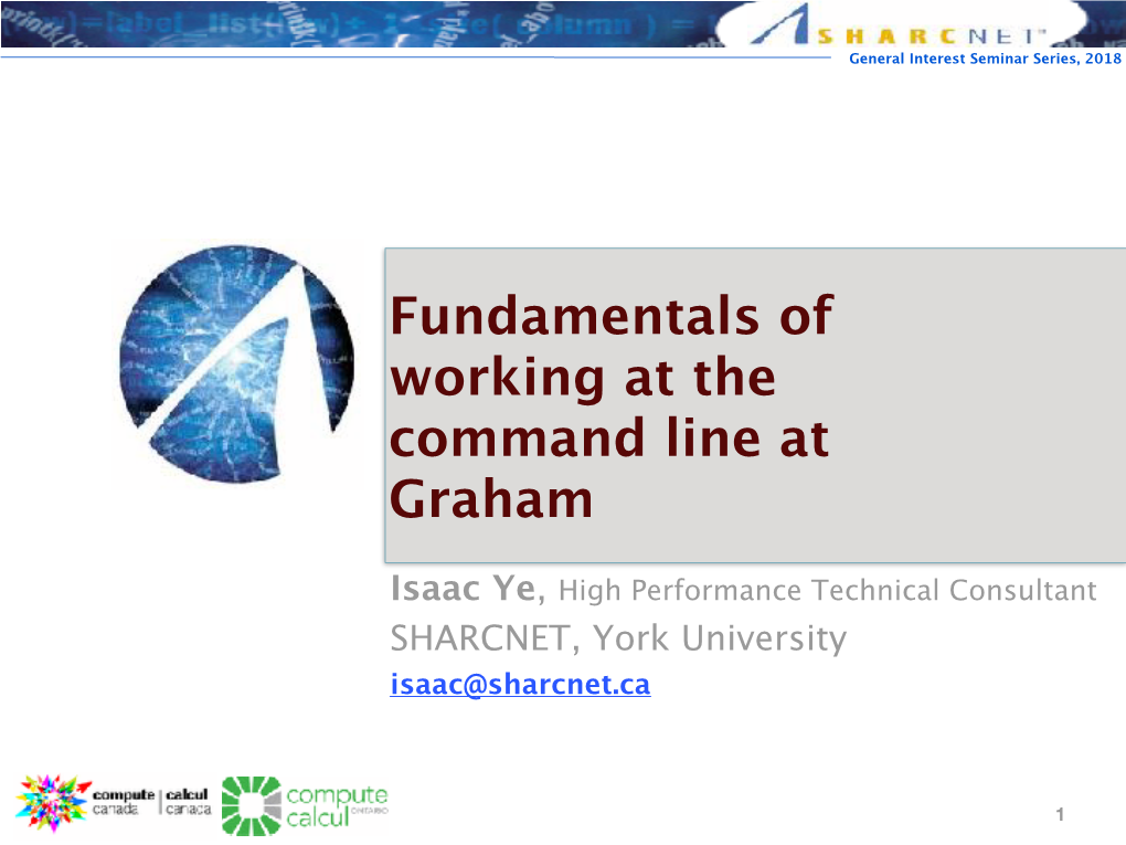 Fundamentals of Working at the Command Line at Graham.Key