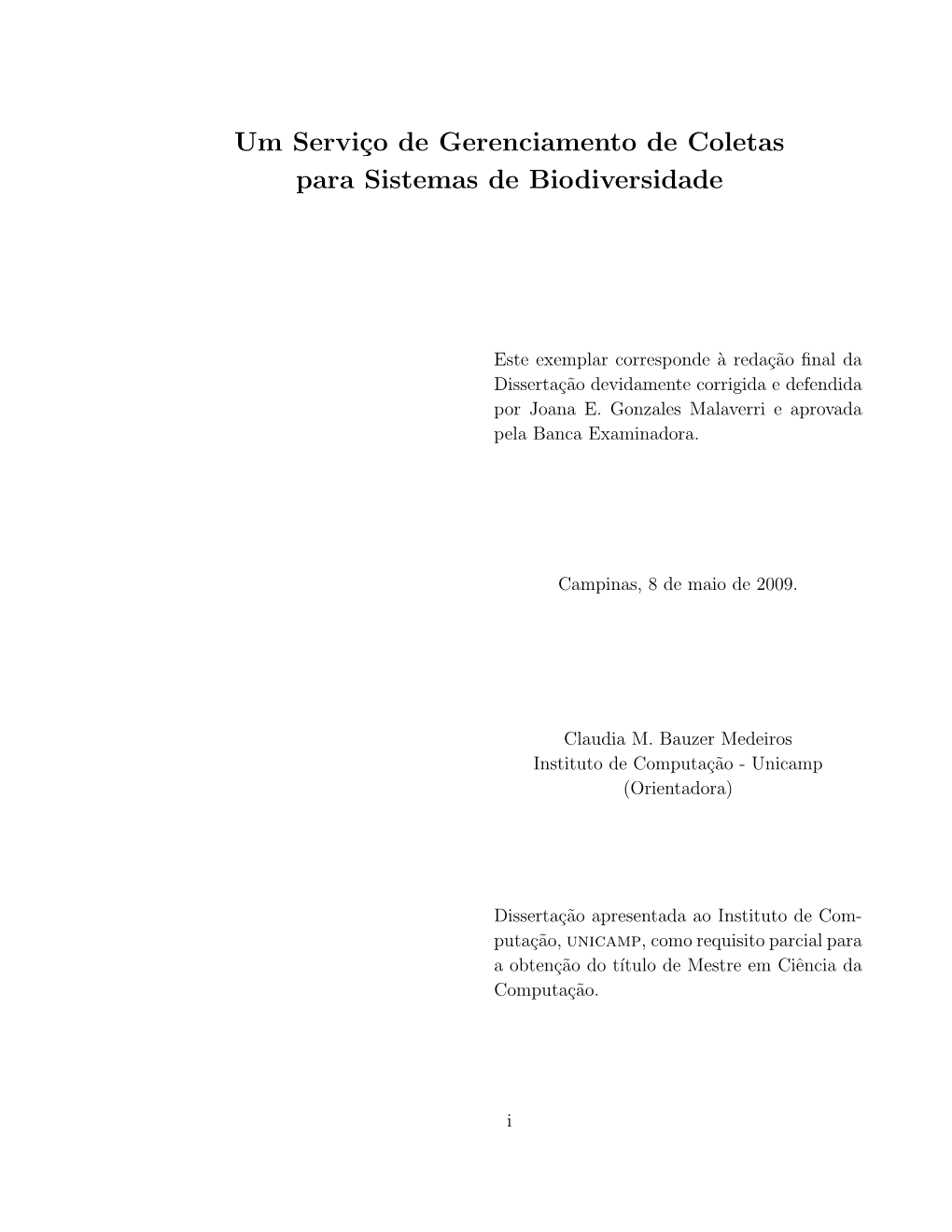 Um Serviço De Gerenciamento De Coletas Para Sistemas De