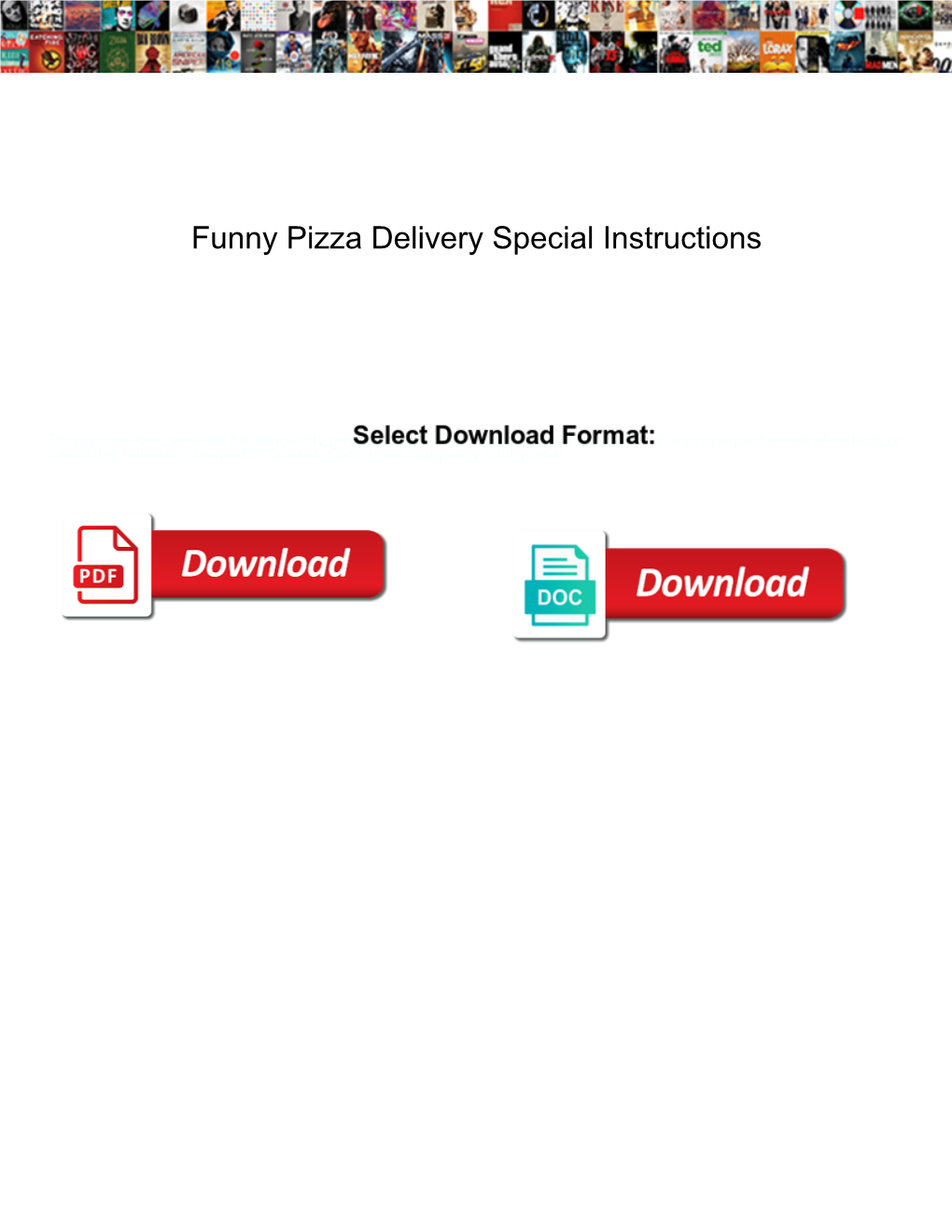 Funny Pizza Delivery Special Instructions