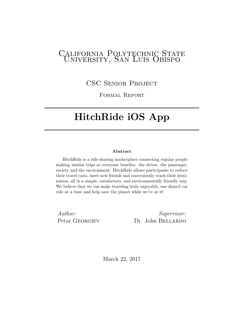 Hitchride Ios App