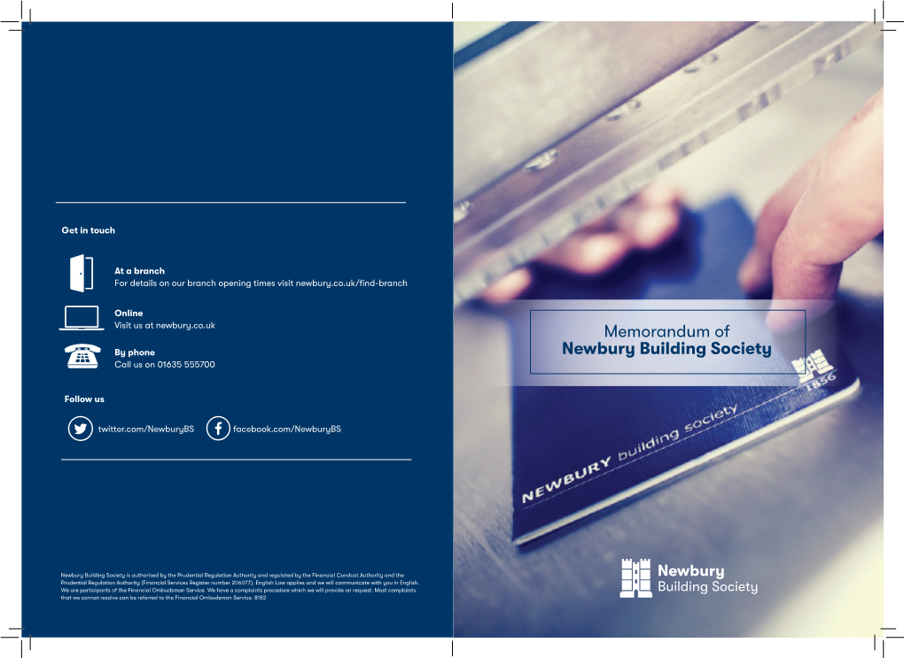 Memorandum of Newbury Building Society