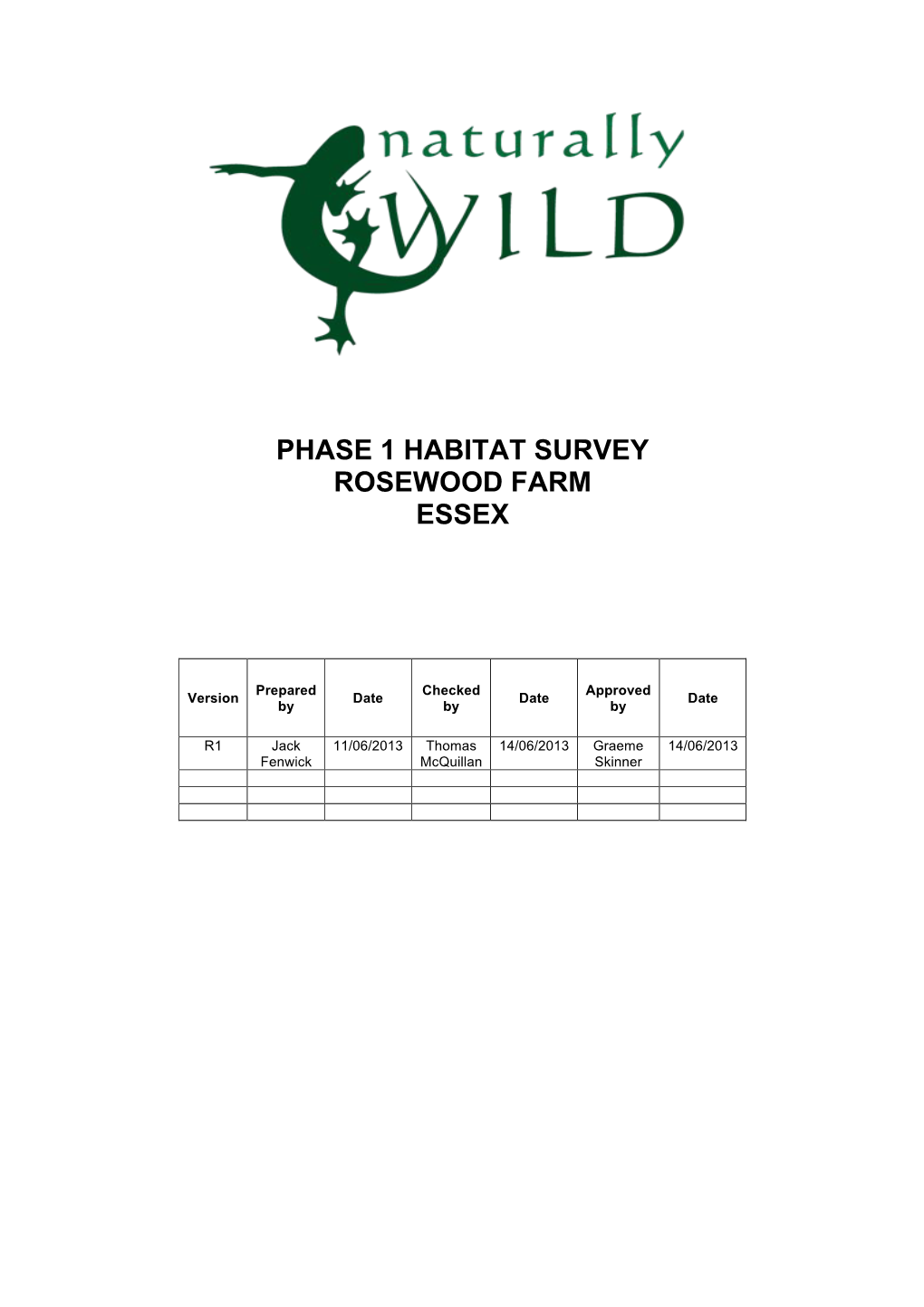 Phase 1 Habitat Survey Rosewood Farm Essex
