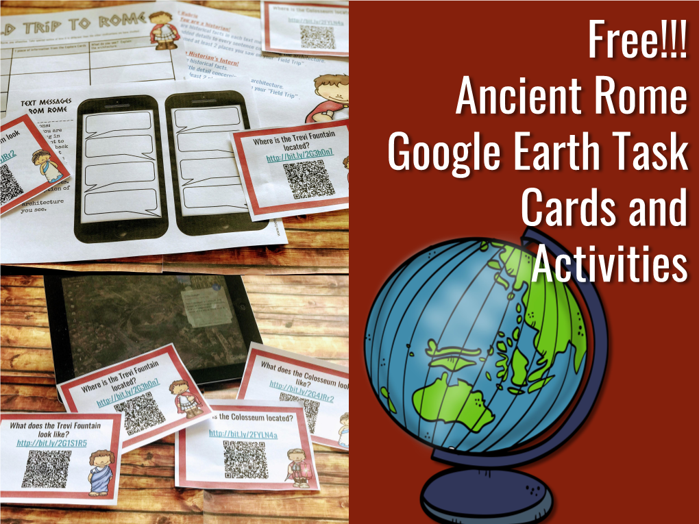 Free!!! Ancient Rome Google Earth Task Cards and Activities Ancient Rome Google Earth Task Cards and Activities