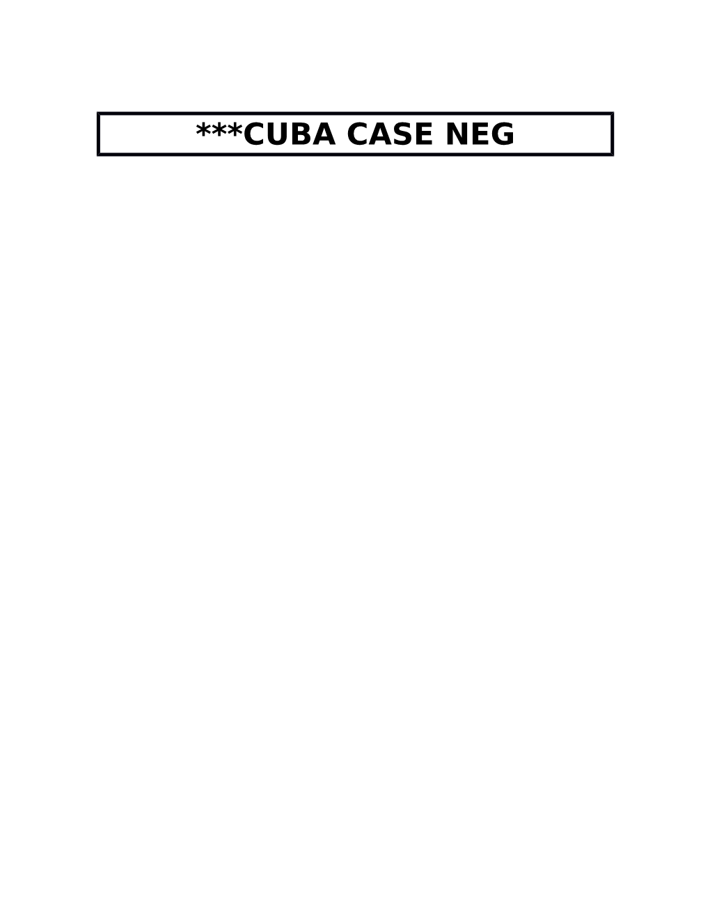 ***CUBA CASE NEG **A2: SUGAR ETHANOL ADV A2: CUBA PRODUCING ETHANOL A2: CUBAL ETHANOL WILL SOLVE OIL DDEPENDENCE Cuban Ethanol Won’T Solve Oil Dependence Siegel 08