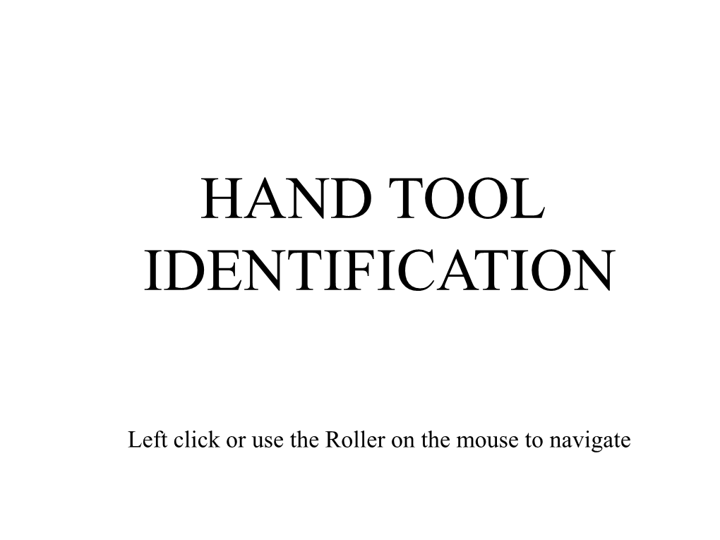 Hand Tool Identification